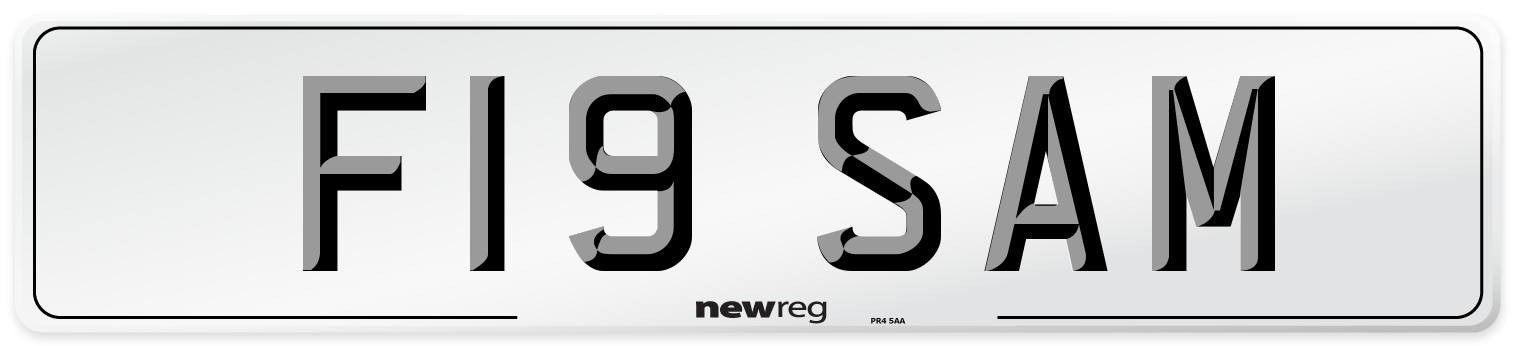 F19 SAM Number Plate from New Reg